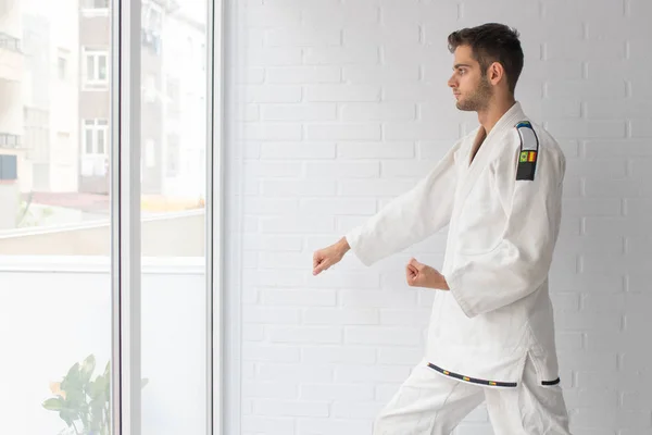 young man practicing martial arts