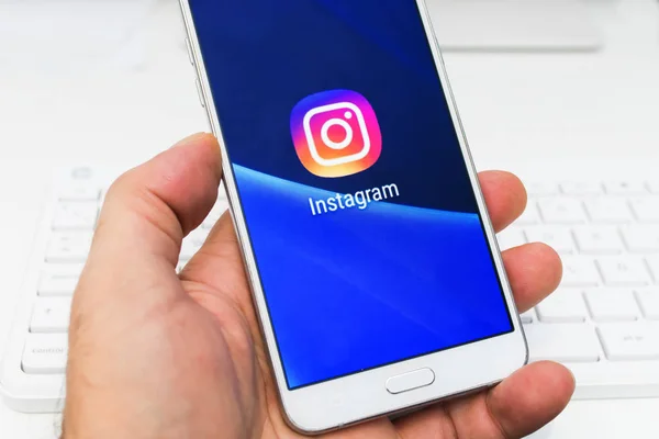Galiçya Spanya Ekim 2019 Instagram Uygulama Simgesi Akıllı Telefon Ekranında — Stok fotoğraf