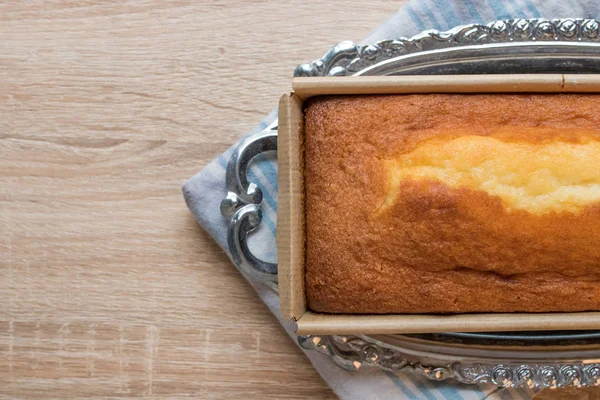 Traditionele Zelfgemaakte Biscuit Cake Rustieke Dienblad — Stockfoto