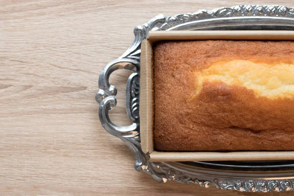 Traditionele Zelfgemaakte Biscuit Cake Rustieke Dienblad — Stockfoto