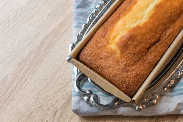 Traditionele Zelfgemaakte Biscuit Cake Rustieke Dienblad — Stockfoto