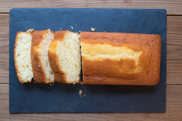 Biscuit Traditionele Zelfgemaakte Recept Gesneden Taart — Stockfoto