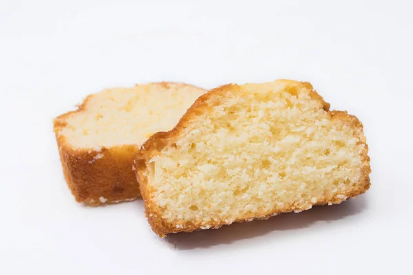 Gâteau Éponge Gâteau Traditionnel Isolé Sur Fond Blanc — Photo