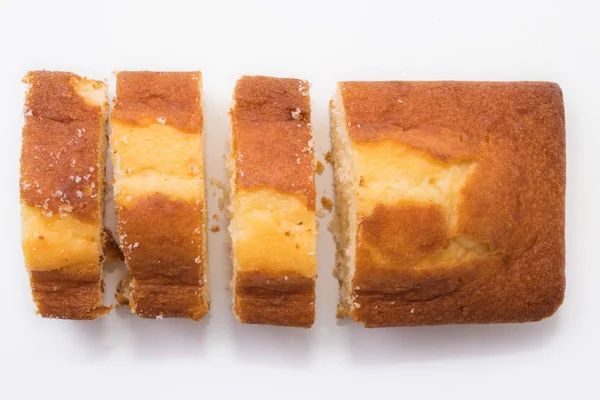 Sponge Cake Traditional Cake Isolated White Background — Stock Photo, Image