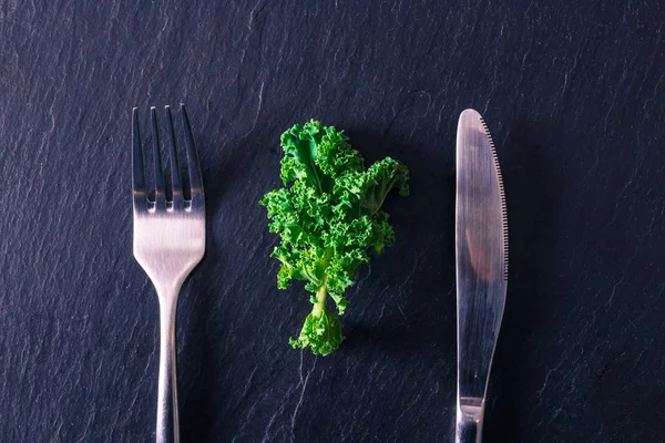 Vork Met Groente Veganistisch Vegetarisch Dieet Concept — Stockfoto