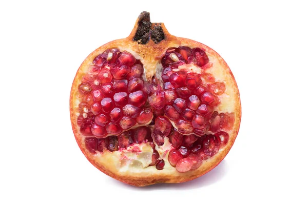 Natural Open Pomegranate Isolated White Background — Stock Photo, Image