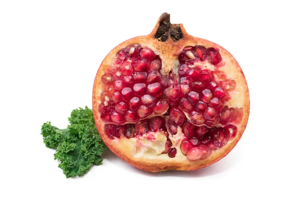 Open Natural Pomegranate Isolated Color Background — 스톡 사진