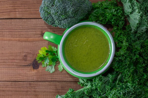 Xícara Com Caldo Creme Legumes Legumes Naturais — Fotografia de Stock