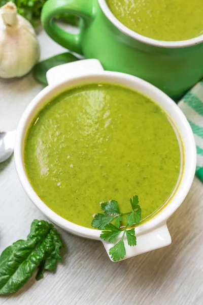 Puree Soup Natural Vegetable Cream Top View — Stock Photo, Image