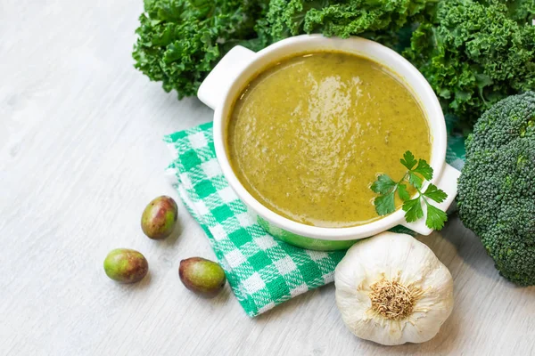 Sopa Vegetal Pura Verde — Fotografia de Stock