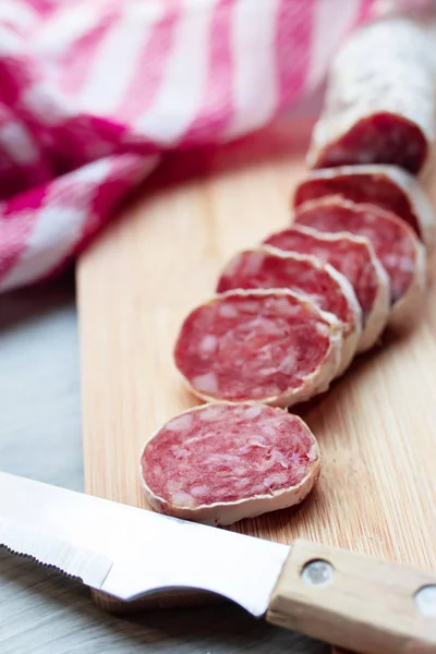 Sausage Cut Fuet Meat Preparations — ストック写真