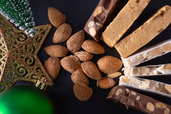 Nougat Sobremesas Tradicionais Típicas Natal — Fotografia de Stock