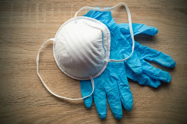 Sanitetsskyddsmaterial Handskar Och Mask — Stockfoto