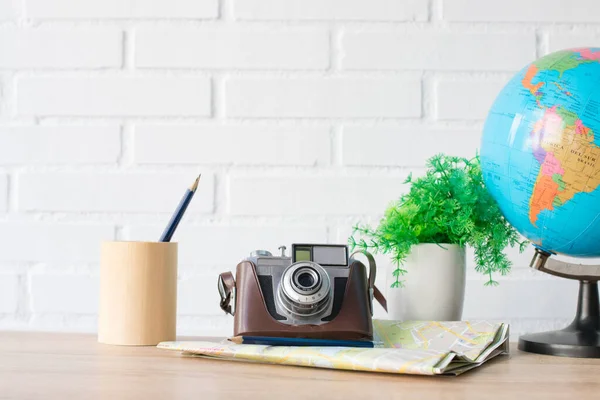 Fotoaparát Mapou Ploše — Stock fotografie