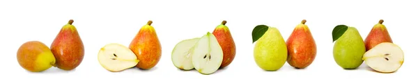 自然梨は白を背景に隔離 分類され — ストック写真
