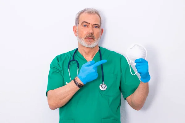 Πορτρέτο Του Γιατρού Ιατρικού Επαγγελματία Που Απομονώνονται Λευκό Φόντο Που — Φωτογραφία Αρχείου