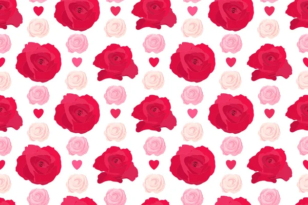 Padrão sem costura floral arte vetorial com rosas . — Vetor de Stock