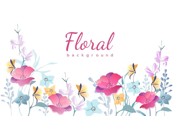 Fondo floral vectorial. Marco con flor de jardín — Archivo Imágenes Vectoriales