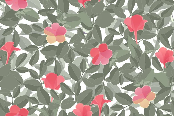 Art floral vector naadloos patroon. Roze Bloem. — Stockvector