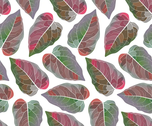 Art vecteur floral motif sans couture. Feuille colorée . — Image vectorielle