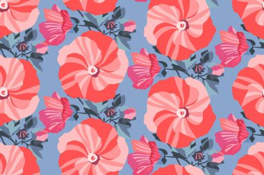 Sanat çiçek vektör dikişsiz desen. Bahçe Çiçekleri