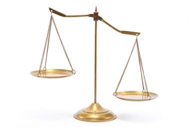 Gold brass balance scale clipart