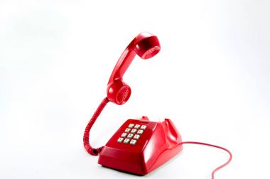 Kırmızı vintage telefon