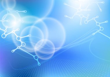 Parlayan elemanları ile mavi arka plan