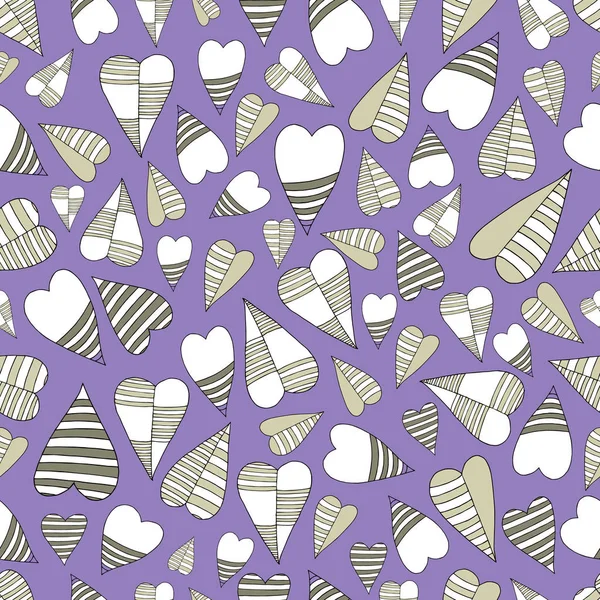 Cute Seamless Pattern Hearts Vector Illustration Drawn Hand Wedding Children — 스톡 벡터