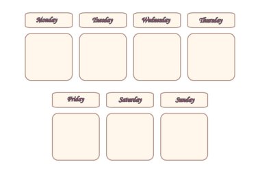 Haftalık planlama şablonu vektör çizimi