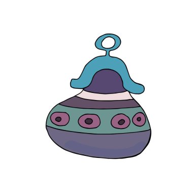 Güzel bir çanta ya da çanta. Giysi, poster, tekstil, kumaş, kapak, tebrik kartı ve dekupaj için elle çizilmiş vektör çizimi. İskandinav tarzı.