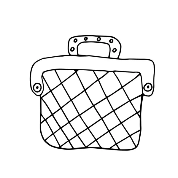 Cute Single Purse Bag Vector Illustration Drawn Hand Clothing Poster — Stock Vector