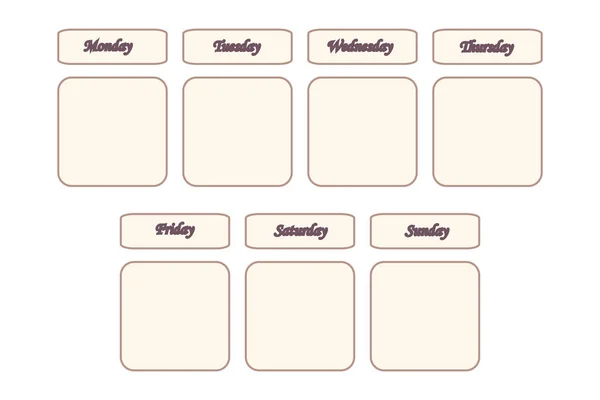 Weekly Planner Template Vector Illustration — Stock Vector