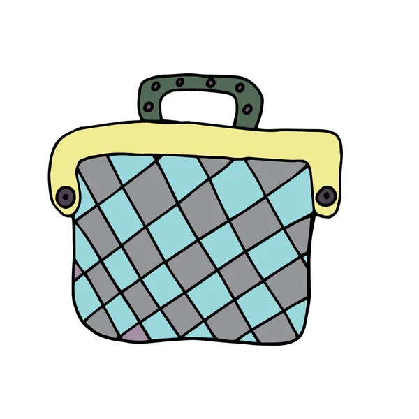 Cute Single Purse Bag Vector Illustration Drawn Hand Clothing Poster — 스톡 벡터