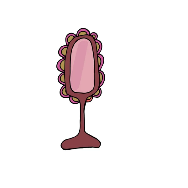 Mignon Miroir Simple Illustration Vectorielle Dessinée Main Pour Vêtements Pour — Image vectorielle