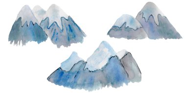 Dağlı suluboya yaz arkaplanı