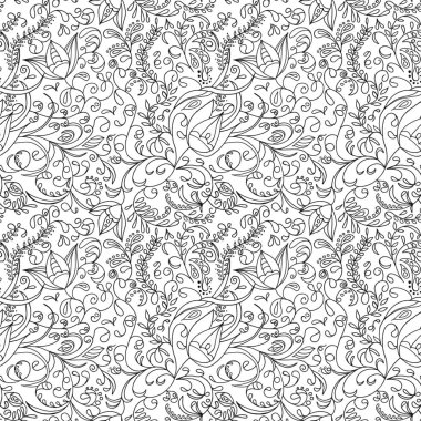 Kusursuz çiçek deseni. Suluboya Botanik Çizim. El çizimi. Duvar kağıdı, kapak, kartpostal, poster, dekupaj, kumaş, tekstil tasarımlarında kullanım için