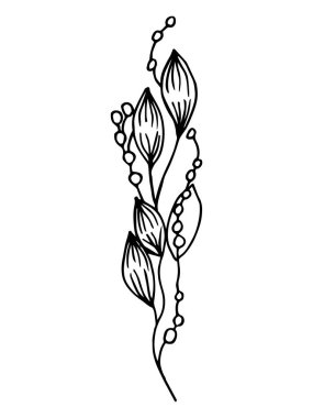 Unusual flower plants in vector drawn by hands. For cover design, notebook, packaging, scrapbooking, things, poster, poster, fabric.