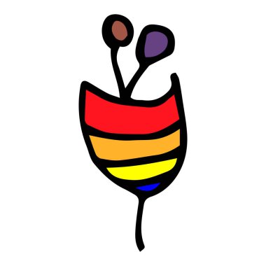 Unusual flower plants in vector drawn by hands. For cover design, notebook, packaging, scrapbooking, things, poster, poster, fabric.