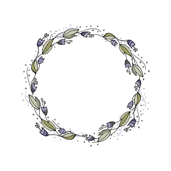 Una Corona Flores Inusuales Ilustración Dibujada Vector Mano Para Diseño — Vector de stock