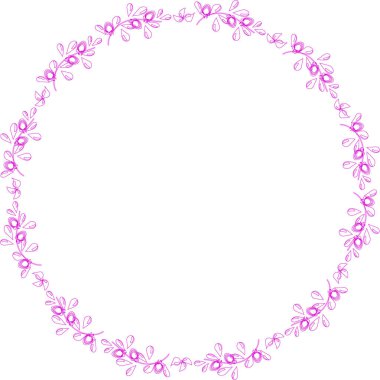 A wreath of unusual flowers. Illustration drawn in vector by hand. For cover design, Notepad, packaging, scrapbooking, things, poster, fabric.