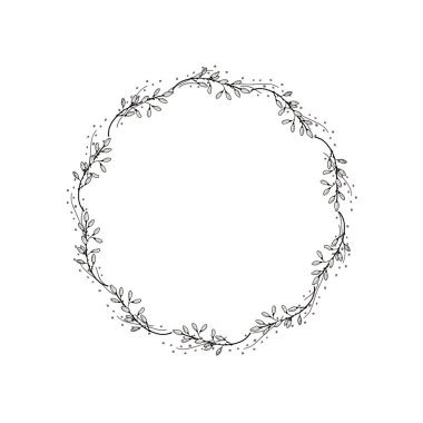 A wreath of unusual flowers. Illustration drawn in vector by hand. For cover design, Notepad, packaging, scrapbooking, things, poster, fabric.