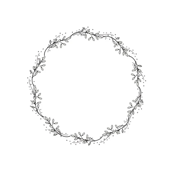 Una Corona Flores Inusuales Ilustración Dibujada Vector Mano Para Diseño — Archivo Imágenes Vectoriales