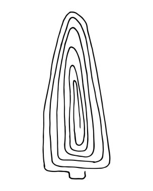 Beyaz arkaplanda izole edilmiş girdapla yapılmış ağaç