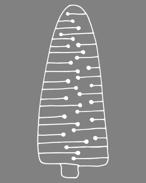 Stökigt Konturträd Med Prickar Och Ränder — Stock vektor