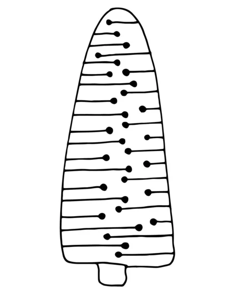 Stökigt Konturträd Med Prickar Och Ränder — Stock vektor