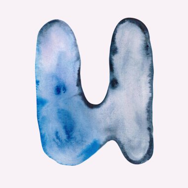 Suluboya el yazısı alfabe harfi p 'yi boyadı. Harf ögesi beyaza izole edildi. Yazdırma posteri için resim sembolü