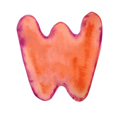 Suluboya el yazısı alfabe harfi p 'yi boyadı. Harf ögesi beyaza izole edildi. Yazdırma posteri için resim sembolü