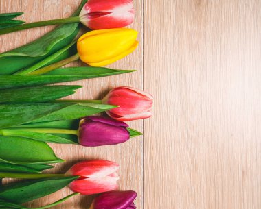 Dünya Kadınlar Günü için izole çiçekler ile arka plan