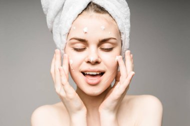 Güzellik kadını yüz portre. Güzel